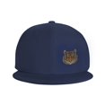 thumbnail image 3 of DouZhe Flat Brim Cap Snapback Hat, Glass Tiger Head Prints Adjustable Blue Adult Baseball Cap, 3 of 6