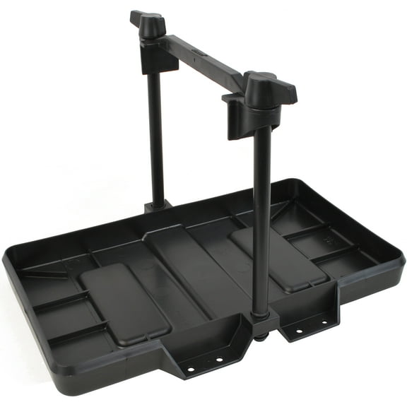 Attwood 9091-5 USCG-Approved 27 Series Adjustable Hold-Down Marine Boat Battery Tray, Black