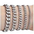 thumbnail image 1 of Pulsera Esclava Hombre Y Mujer Cubano Eslabón Acero Plata 9 Cm 21 Cm Xtellar plateado, 1 of 4