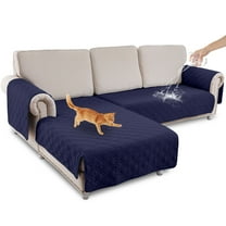 BTTO 2PCS Sectional Couch Cover for L-Shape, 100% Waterproof Reversible Slipcover for Dogs, Pet, Cat, Washable Chaise Lounge Cover