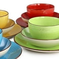 thumbnail image 5 of Elama Mason 12 Piece Double Bowl Stoneware Dinnerware Set in Assorted Colors, 5 of 7