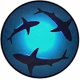 thumbnail image 2 of Cute Animal Sharks Doormat Blue Ocean Round Area Rug Floor Mat Non Slip Absorbent Carpet Yoga Rug for Bedroom Living Room Sofa Entryway Home Decor, 3', 2 of 4