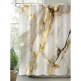 thumbnail image 2 of Minimalism Shower Curtain, Marble Texture Gold White Crack Stone Abstract Art Waterproof Shower Curtain Set with 12 Hooks Lightweight Washable Fabric Shower Curtains for Bathroom 48x72 Inches, 2 of 6