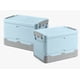 thumbnail image 1 of Caja Almacenamiento Plegable 2pzs Organizador Hogar Con Tapa Modelo Azul, 1 of 4