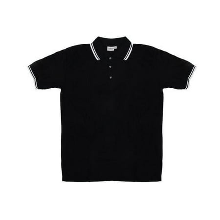 - Men's Black Knit Pullover Golf Polo Shirt - XX-Large