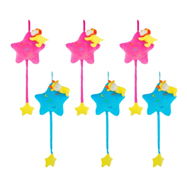 Móvil Estrellas Peluche Cuna Sonajero Paquete 6 Pz Importadora La Merced Tela Hipoalergénica