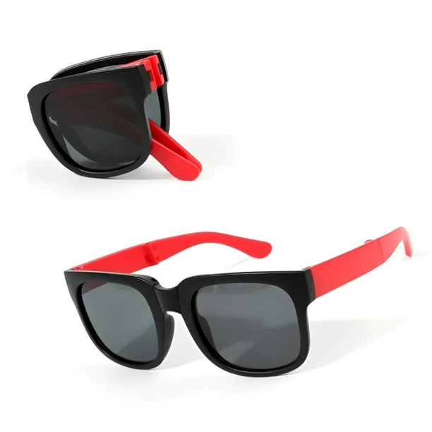 Gafas de sol con montura cuadrada para niños y niñas, lentes de sol plegables con protección UV 400 para exteriores