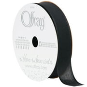 Offray Ribbon, Black 5/8 inch Woven Ribbon for Crafts, Gifting, and Wedding, 12 feet, 1 Each