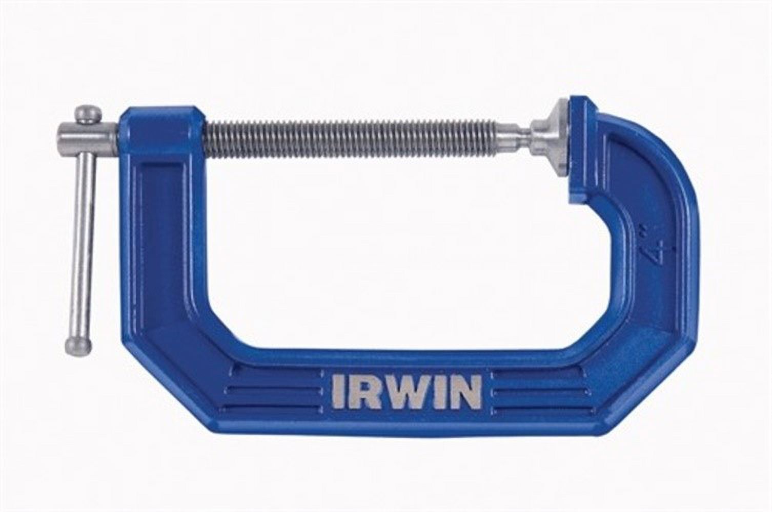 IRWIN 225104 C-Clamp, 900 lb Clamping, 4 in Max Opening Size, 3 in D Throat, Steel Body, Blue Body - image 3 of 3