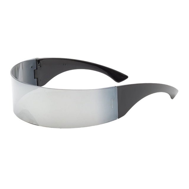 Gafas de sol con visera envolvente, estilo futurista, inspiradas en Regreso al futuro, cromo/plata, tamaño mediano