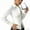 *White, variant on Women's Collared V Neck Flare Long Sleeve Button Down Blouse,Solid Color Slim Fit Casual Work Shirt Army Green,Women's Plus XXL
