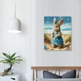 thumbnail image 4 of BCIIG  Easter Bunny On Beach Canvas Wall Art Animal Wall Decor Bunny Lover Picture Watercolor Painting Decor For Bedroom Home Bathroom Poster Farmhouse Decor Unframed 16''x20'', 4 of 5