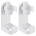 thumbnail image 1 of Accesorios de baño Soporte para cabezal de cepillo de dientes 2 piezas Soporte eléctrico sin perforaciones Estante organizador montado en la pared Blanco, 1 of 6