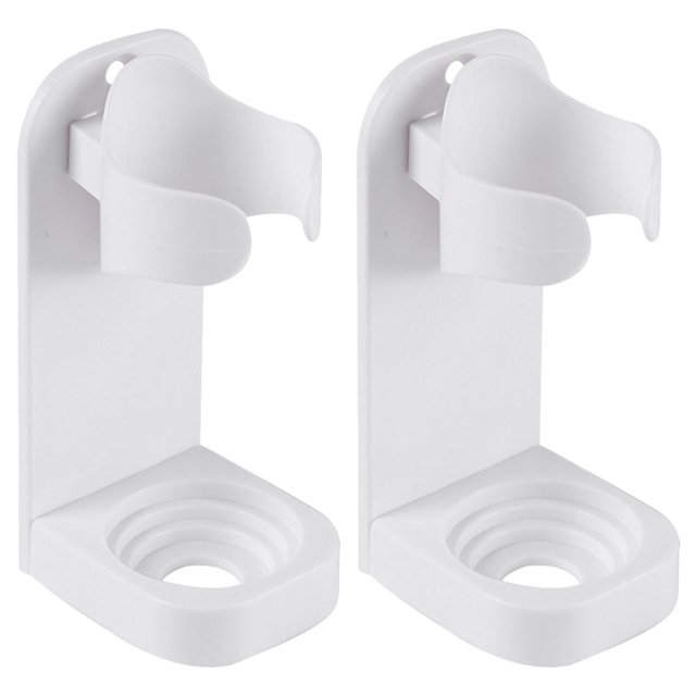 Accesorios de baño Soporte para cabezal de cepillo de dientes 2 piezas Soporte eléctrico sin perforaciones Estante organizador montado en la pared Blanco