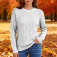 thumbnail image 6 of Fall Trendy Sweaters for Women Cable Knit Winter Warm Sweater Oversized Casual Fashion Pullovers Knitwear White, XL, 6 of 7