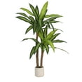 thumbnail image 2 of 5ft Artificial Dracaena Tree in White Planter, Fake Tropical Yucca Floor Plant, Faux Tree for Home Office Living Room Decor Indoor Perfect Housewarming Gift, 2 of 7