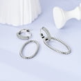 thumbnail image 4 of NARMO Original 925 Sterling Silver Elliptical Double Ring Hoop Earrings 5A Zircon for Women Jewelry Making, 4 of 6