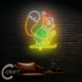 thumbnail image 2 of C-CRAFT Skiing Squirrel Neon Sign 18 Inches for Christmas Wall Decor, Festive Winter LED Light Accent, Cute Holiday Gift for Wildlife Lovers, 2 of 4