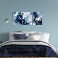 thumbnail image 4 of 3 Pieces Abstract Wall Art Modern Black and Blue Boho Picture Painting for Living Room Office and Bedroom Ready to Hang 12x16inchx3pcs (Black and Blue), 4 of 5