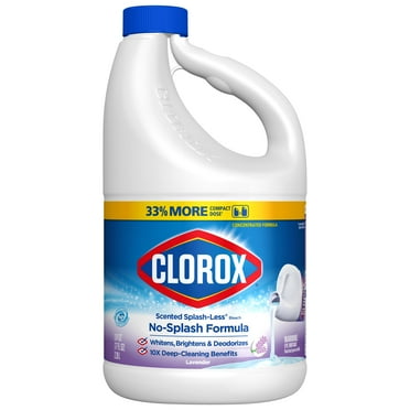 Clorox Splash-Less Liquid Bleach, Lavender (Concentrated Formula) - 77 Ounce Bottle