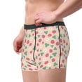thumbnail image 2 of Sikiie Strawberry And Flowers Print Men's Boxer Briefs, Elastic Waistband Boxer Briefs Leggings-XX-Large, 2 of 5