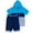 Aqua Blue, variant on Men’s 2-piece Color block Short Set pullover Hoodie with matching shorts