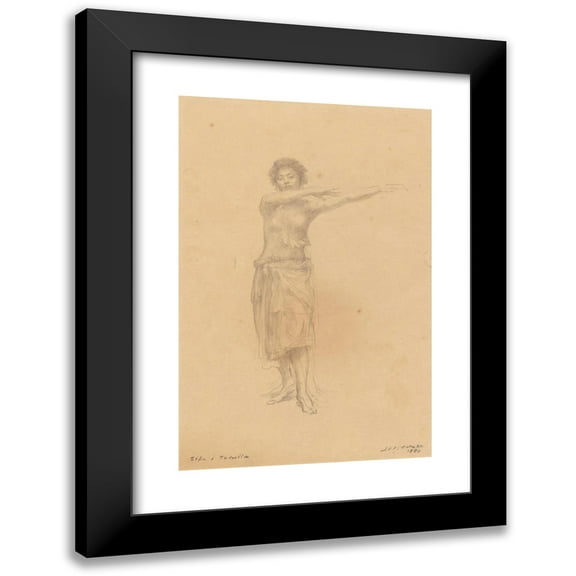 John La Farge 13x18 Black Modern Framed Museum Art Print Titled - Taupo Dancing the Standing Siva,Samoa (1890)