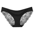 thumbnail image 2 of VISALY Cheeky Panties Lace Panties Womens Underwear Lace Low Waist Soft Lace Breathable Stretchy Briefs Comfortable Panties For Ladies Seamless Underwear Plus Size Panties Panties For Women Black XXL, 2 of 3