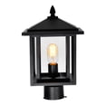 thumbnail image 4 of CWI Lighting Crawford 1 Light Farmhouse Metal Outdoor Lantern Head in Black, 4 of 6