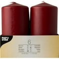 thumbnail image 3 of Pillar Candle Diameter 60 mm 115 mm Bordeaux Red Pack of 6 DW17993, 3 of 4