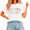 White-3, variant on UNISHE Women's Flower Market California Poppy Floral Art Graphic Short Sleeve T-shirt Loose Fit Casual Everyday Tee