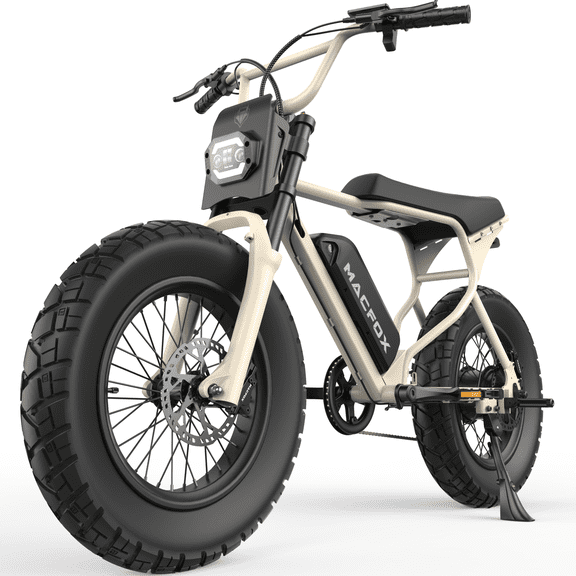 MACFOX X7L Adult Electric Bike, 750W Motor, 20 MPH Top Speed, 48V 13Ah Removable Battery, 35-Mile Range, Hydraulic Brakes, 20x5.0 Fat Rear Tire, Fits Riders 5'3"–6'6"（Yellow）