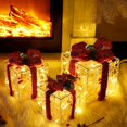 thumbnail image 4 of Set of 3 Lighted Gift Boxes Christmas Decorations, Clear Acrylic Pre-lit Present Boxes, Christmas Home Gift Box Decorations, 4 of 7