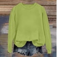 thumbnail image 2 of Womens Sweatshirt Fleece Crewneck Pullover Trendy Airport Outfit Soft Brushed Back, 2 of 6