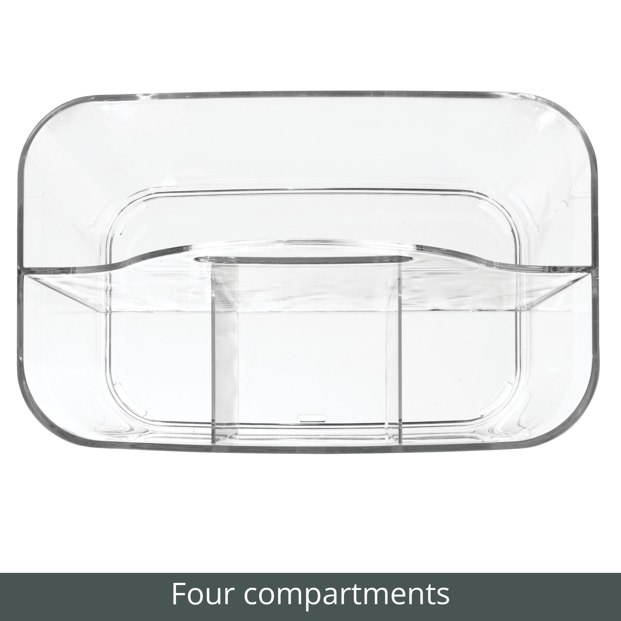 mDesign Small Plastic Storage Caddy Tote for Desktop Office Supplies - Clear