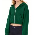 thumbnail image 4 of dazeni Girls Long Sleeve Crop Jackets Comfy Full Zip up Hoodies Sweatshirts Fashion Fall Fleece Zipper Cardigan Jackets with Pockets, 4 of 5