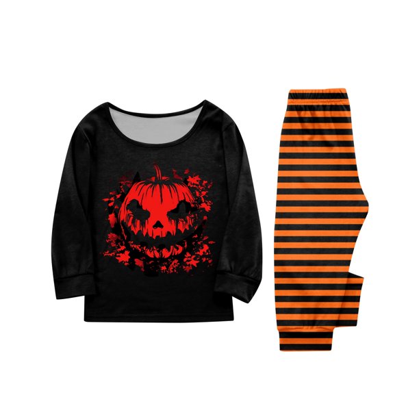 Family Matching Halloween Pajamas Set, Halloween Print PJs Sets 2 Pieces Loungewear Sleepwear Family Pajamas Matching Pjs