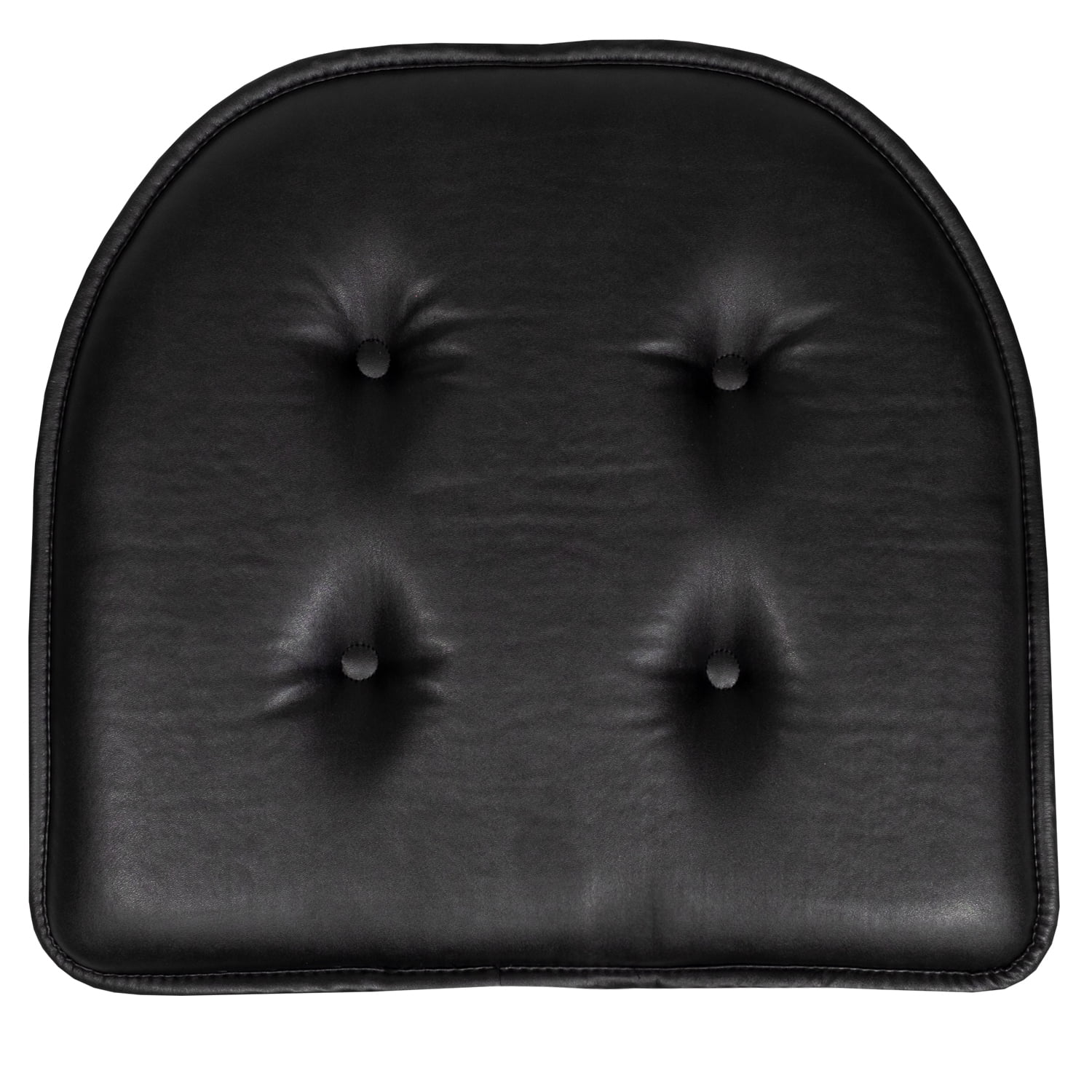 Bed Bath N More Black 16-inch Memory Foam Chair PAD/SEAT Cushion with Non-Slip Backing (2 or 4 Pack) 2 Pack