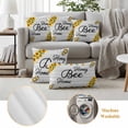 thumbnail image 6 of Honey Bee Pillow Covers 2 Pack Spring Flowers Farm Plants Watercolor Bee Wood Grain Pillowcase Waterproof Outdoor Throw Pillow Cover for Patio Garden Square Cushion 20”x20”, 6 of 9