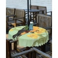 thumbnail image 2 of Fsddascl Yellow Sage Green Floral Outdoor Tablecloth - 60 Inch Round Dining Table Cover, Vintage Summer Bird Botanical Waterproof Outdoor Table Cloth with Umbrella Hole & Zipper for Picnic/Patio, 2 of 7