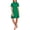 Lush Green, variant on Women's Short Sleeve A-Line Bow Tie Neck Dress Rich Black 4