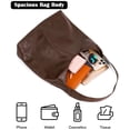 thumbnail image 5 of Spencer Retro PU Bags for Women Tote Bag with Purse Slouchy Bag Hobo Handbag Crescent Satchels Shoulder Bag, 2pcs Bag Set, Coffee, 5 of 9