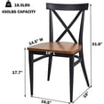 Black Metal Dining Chairs Heavy Duty Kitchen Chairs Fully Assembled for