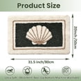 thumbnail image 2 of Coastal Seashell Bath Mat Non-Slip, 20"x31" Ocean Theme Bathroom Rug with Shell Design, Soft Plush Shaggy Doormat, Absorbent Quick Dry Polyester, Machine Washable Shower Floor Mats, 2 of 7