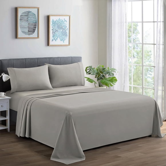 Literie Marina Decoration, 600 fils/cm², ultra douce, avec poche profonde, en coton percale à fibres longues, toutes saisons, couleur taupe