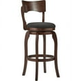 thumbnail image 6 of McAllister Brown Oak High Back Swivel Seat Bar Stool, Grey Linen, 6 of 7