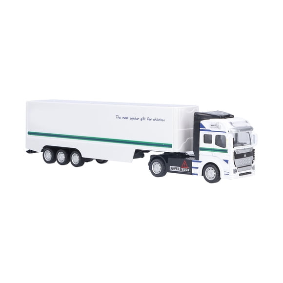 Semi Trucks Model, Semi Truck Toy Play Pull Back Simulation 1:48 For 3 Years Old + For Children's Gift White Truck Cabinet