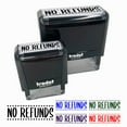 thumbnail image 1 of No Refunds Dotted Border Self-Inking Rubber Stamp Ink Stamper for Business Office - Pink Ink - Small 1-1/2 Inch, 1 of 7