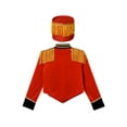 thumbnail image 4 of YiZYiF Girls Boys Drum Major Team Uniform Marching Band Tassel Jacket Coat with Hat Drummer Performance Costume B Red 6, 4 of 7