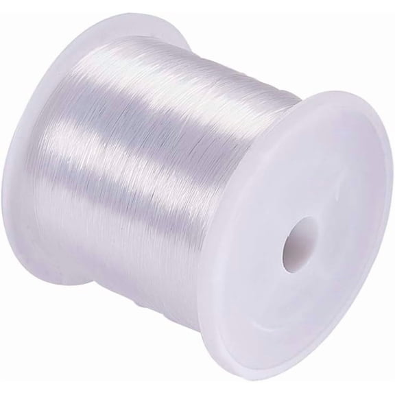 110 Yards Clear Invisible Craft Nylon Thread 0.25mm Monofilament Fishing Line Bead String Cord for Gemstone Jewelry DIY Making Bracelet Hanging Decoration Sewing Quilting Hair Weaving for making